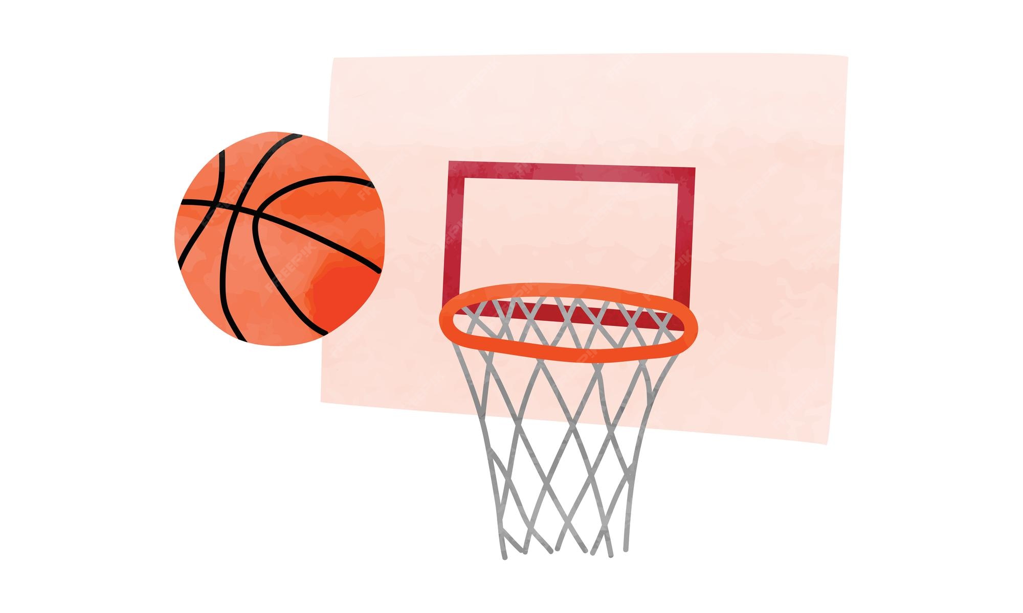 basketball hoop and ball clipart image