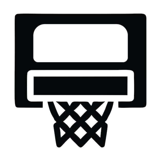 Basketball hoop icon over white background