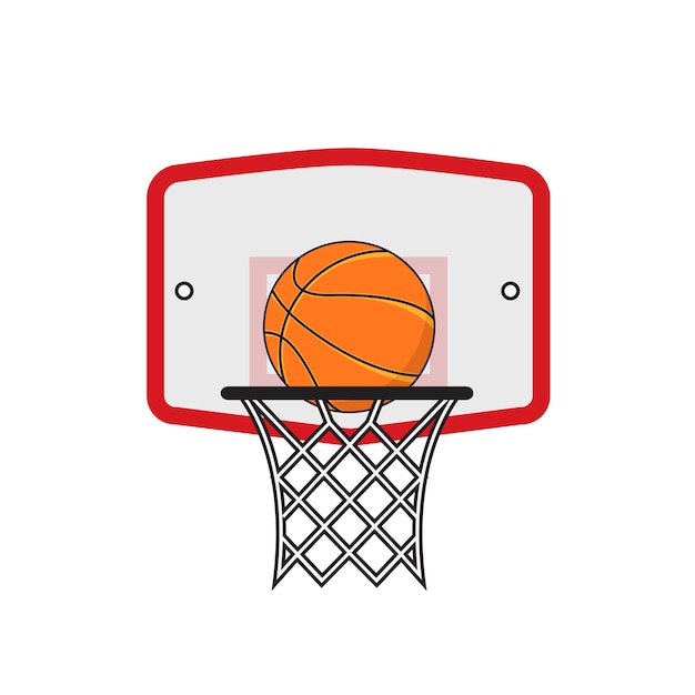 Vector basketball hoop and orange ball