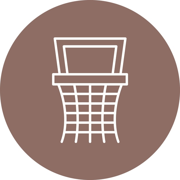Stile di illustrazione vettoriale del cerchio di pallacanestro