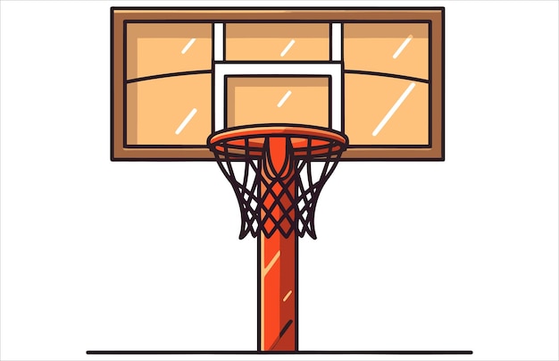 Vettore illustrazione vettoriale del canestro da basket silhouette vettoriale del canestro da basket