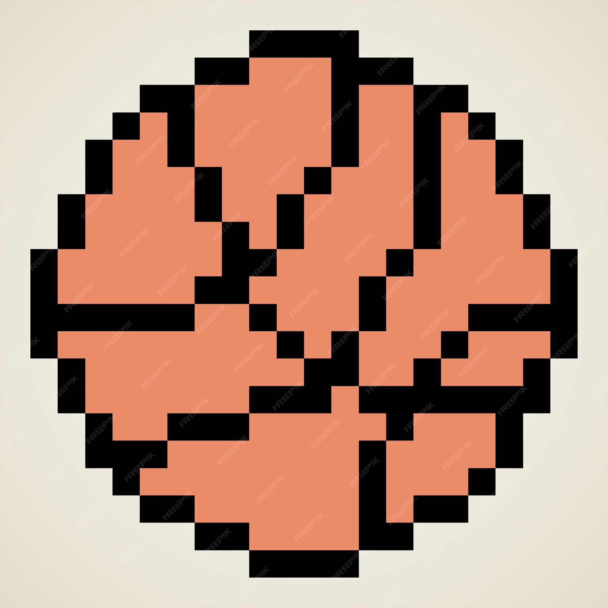 Pixel Art Orange Icon. 32x32 Pixels. Vector Illustration On A