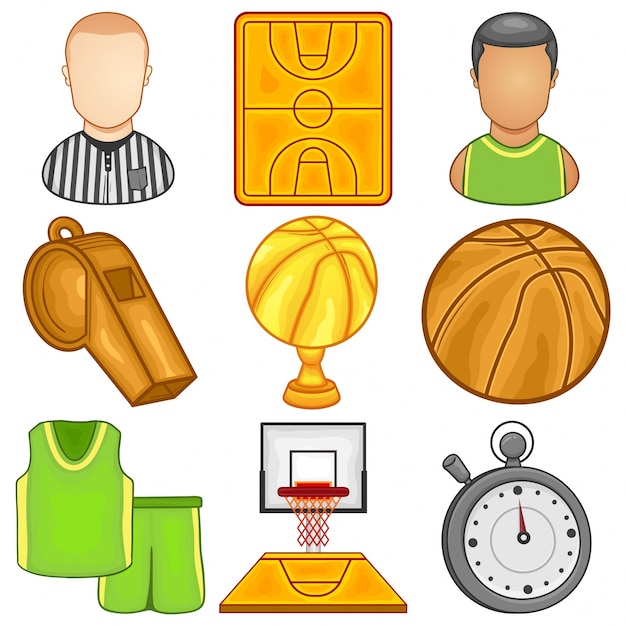 Set di icone di pallacanestro