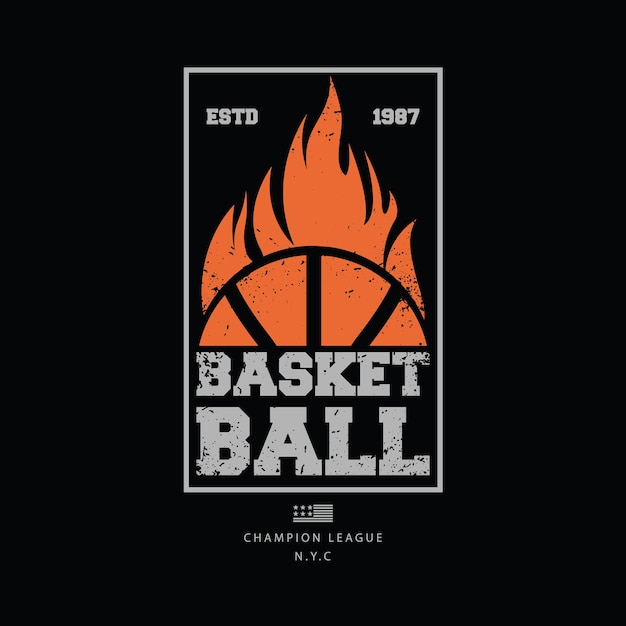 Basketball illustration typography perfect for t shirt design