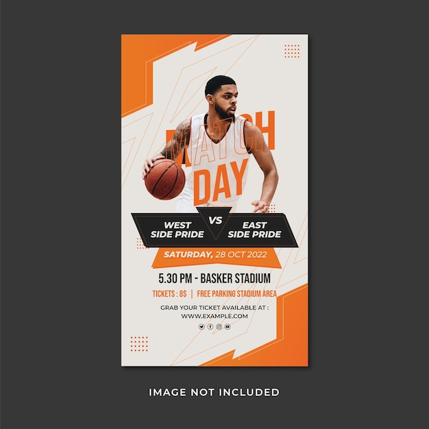 Vector basketball instagram stories template