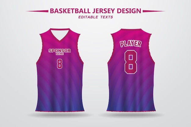 Basketball jersey design and template for sublimation printing