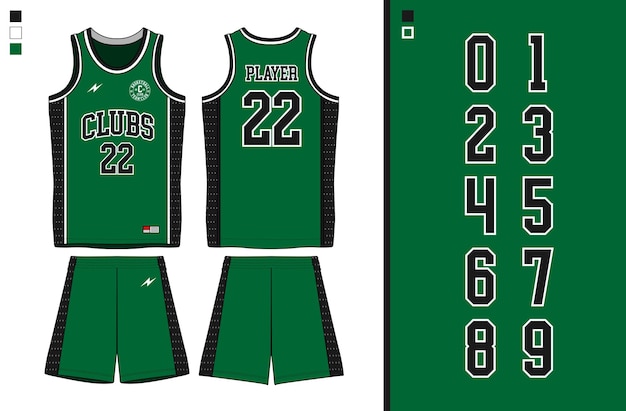 Basketball Jersey Full Mockup Sketch Vector