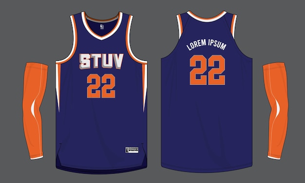 basketball jersey mockup template vector design