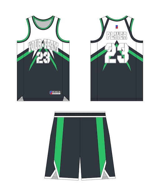 Vector basketball jersey template design basketball uniform mockup design vector sublimation sports apparel design jersey basketball ideas