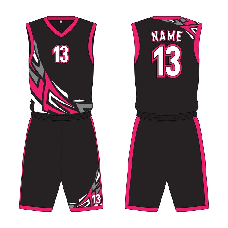 Vector basketball jersey uniform mockup front and back view vector illustration