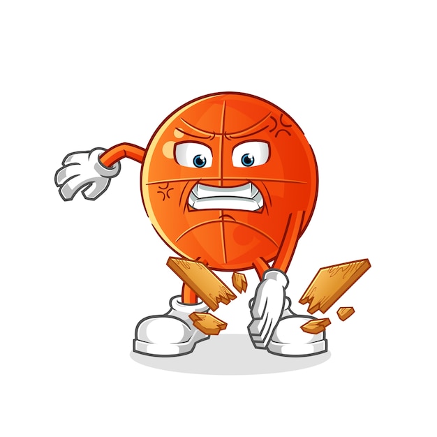 Vector basketball karate mascot. cartoon 