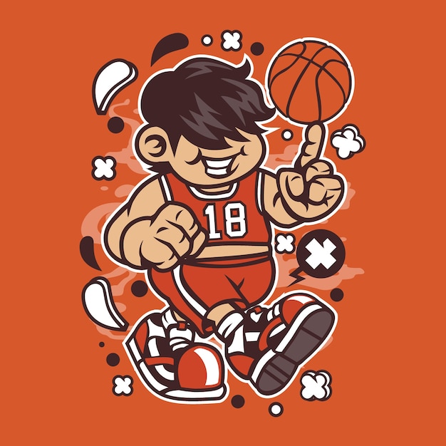 Basketball Kid Cartoon