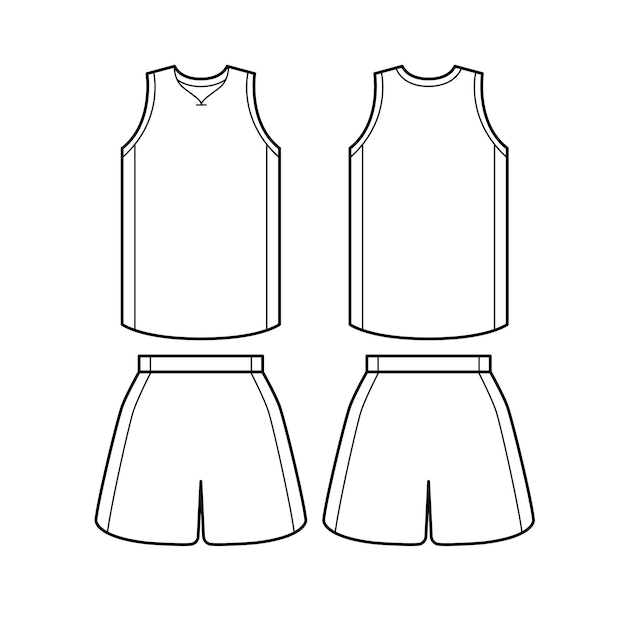 Premium Vector | Basketball kit line art