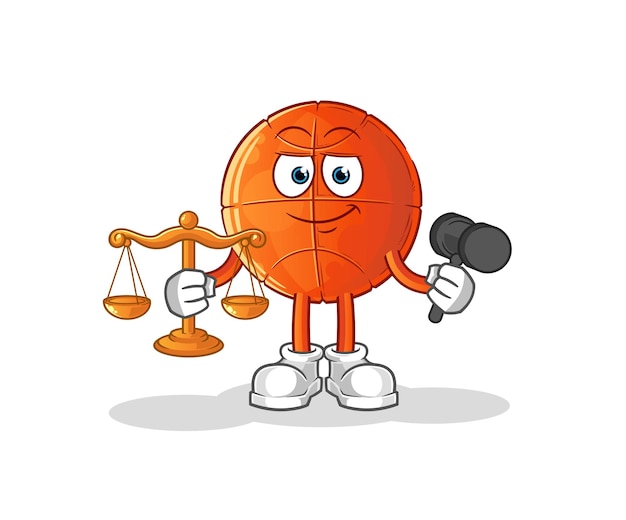 Basketball lawyer cartoon. cartoon mascot vector