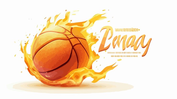 Vector basketball league concept with realistic horizon