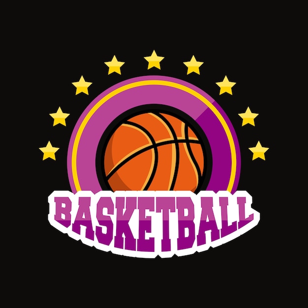 Basketball league emblem classic