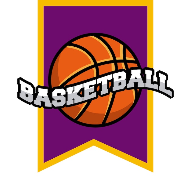 Basketball league emblem classic