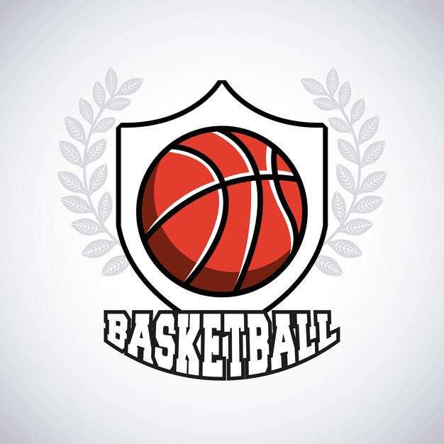 Vector basketball league emblem classic