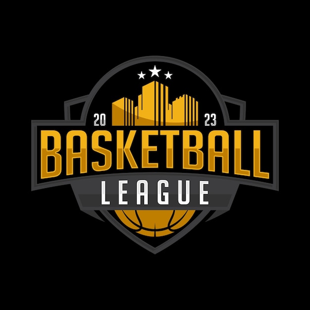 Basketball League emblem vector mascot logo design