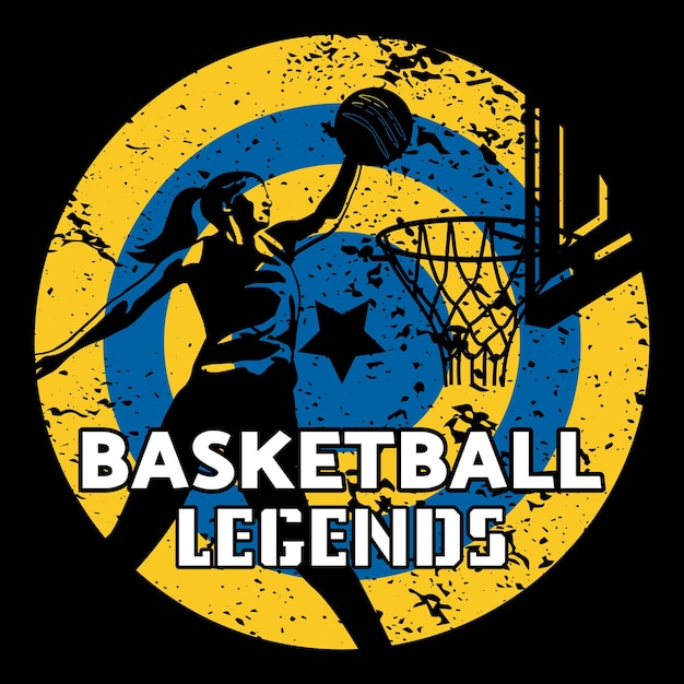 Vettore basketball legends tipografia nuova maglia design