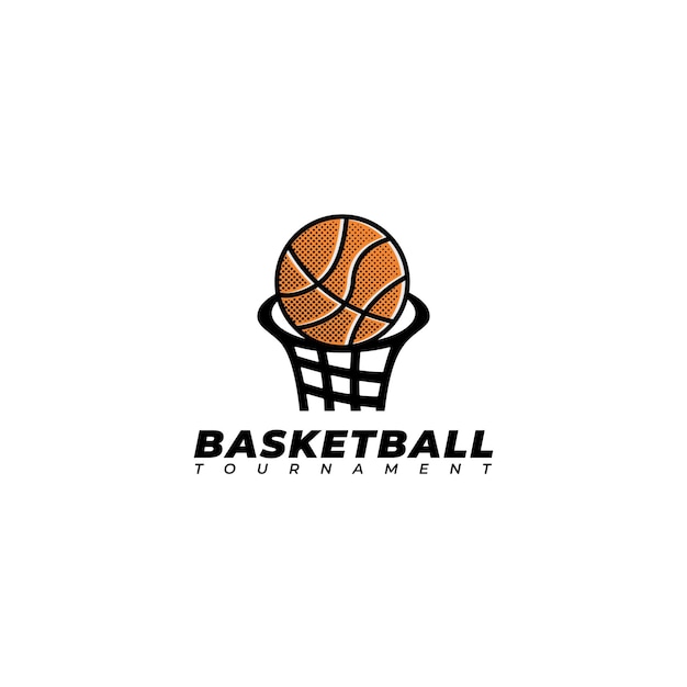 basketball logo design vector illustration