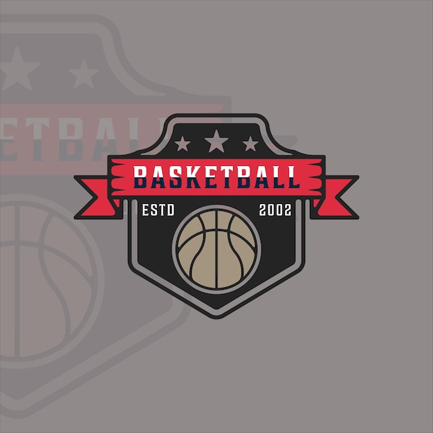 Basketball logo modern vintage vector illustration template icon graphic design. sport sign or symbol for team and club league competition with badge and typography