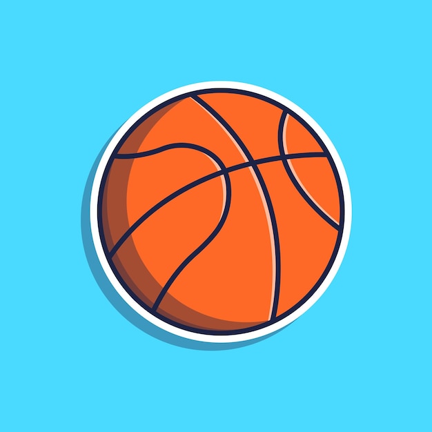 Basketball logo sticker illustration cartoon