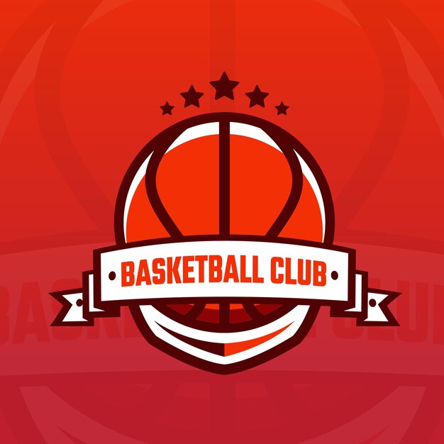 Basketball logo, for team and design template on orange background