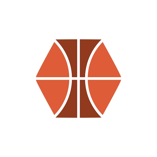 A basketball logo with an orange color on a white background