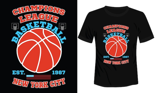 Basketball New York City T-shirt Design Vector Illustration