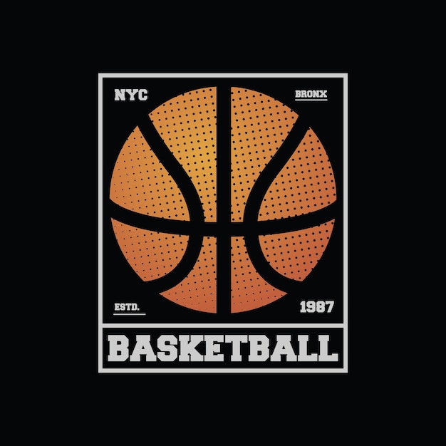 basketball in New York City Vintage design Grunge background Sport typography tshirt graphics