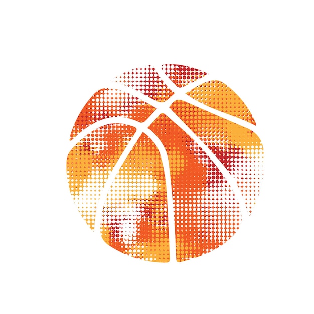 Vector basketball orange halftone