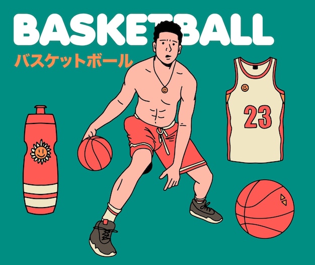 Vector basketball outfit and equipment vector illustration