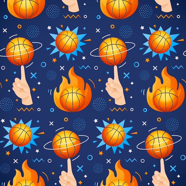 Vector basketball pattern design