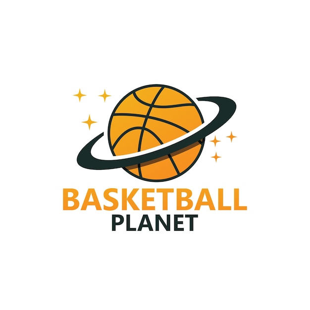 Progettazione del modello di logo del pianeta di pallacanestro