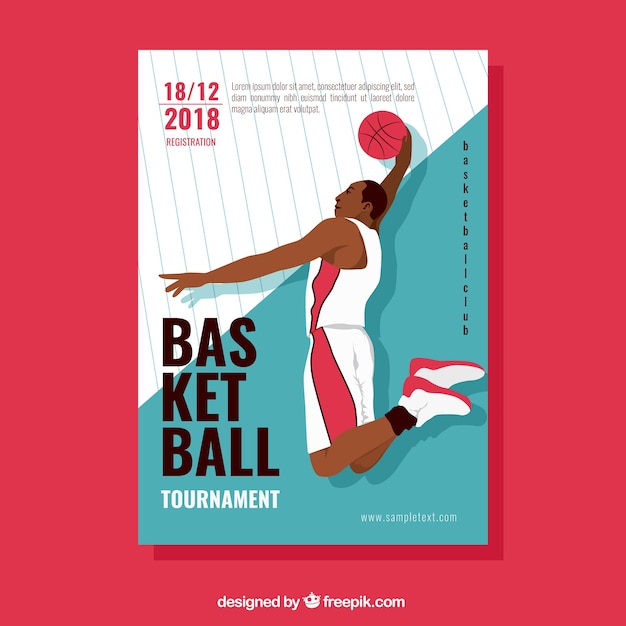 Vector basketball player brochure