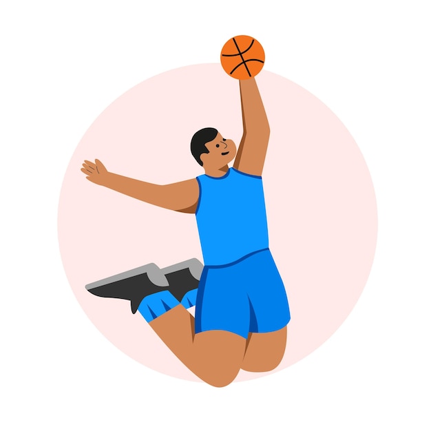 Vector basketball player dunking ball