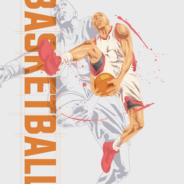 Premium Vector Basketball Player Illustration Character In Abstract Style Premium Vector Basketball Player Illustration Character In Abstract Style