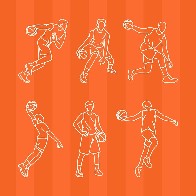 Illustrazione vettoriale del personaggio del giocatore di basket