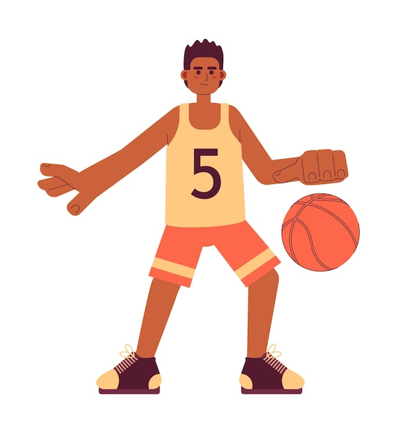 Basketball player semi flat colorful vector character