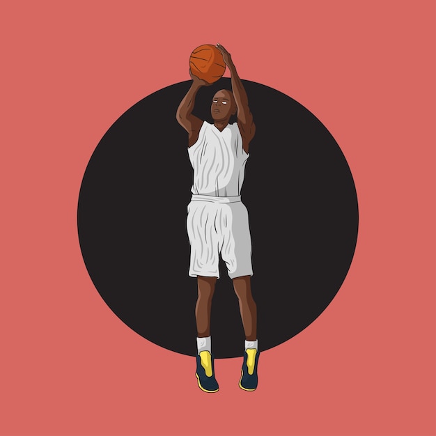 Vector basketball player shoot