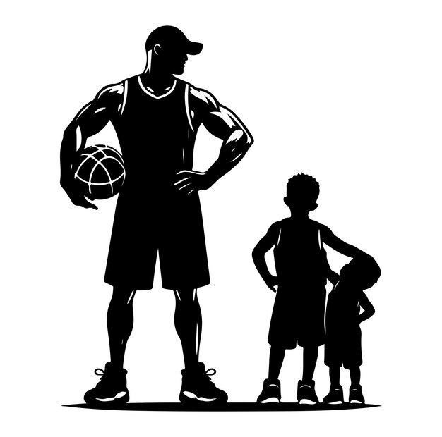 Vettore elementi della silhouette del giocatore di basket