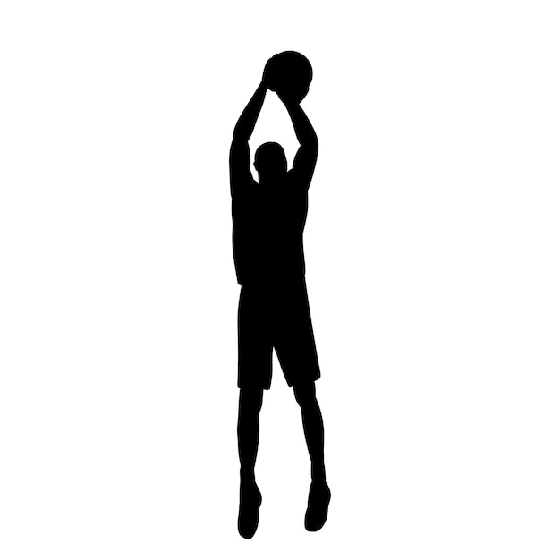 Vector basketball player silhouette on white background vector