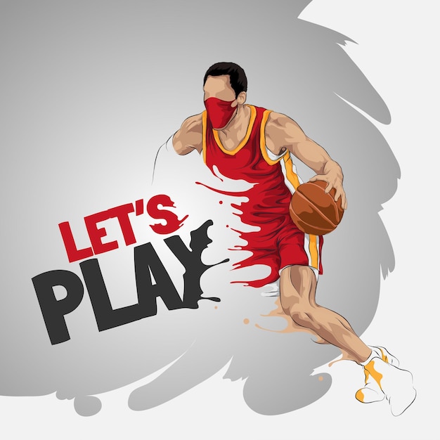 basketball player splash illustration