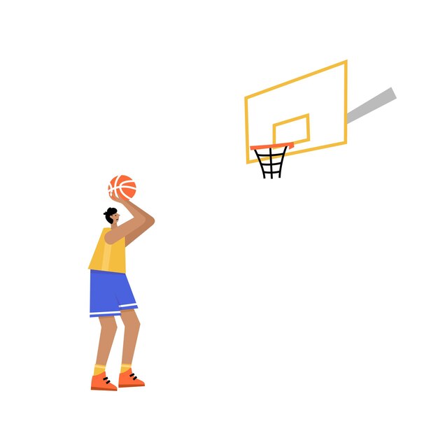 ボールを持つバスケットボール選手。男子バスケットボール選手権ポスター、スポーツバナー