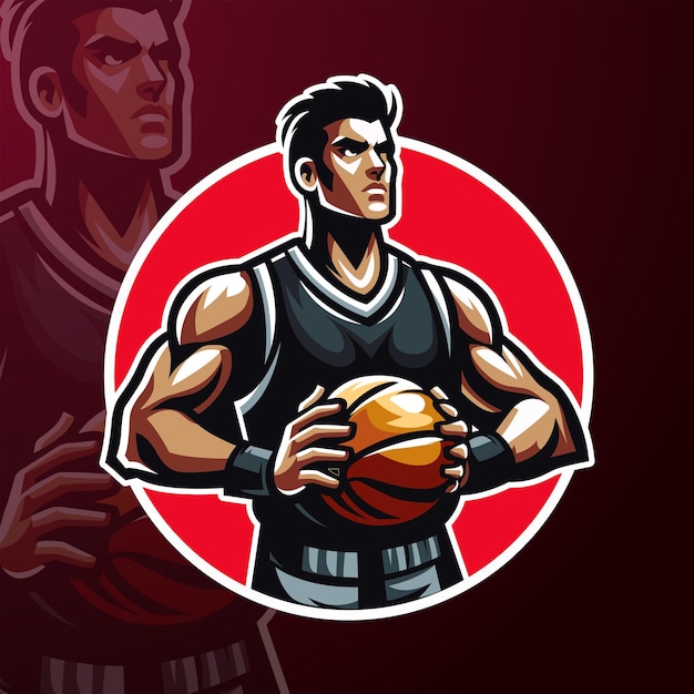 Vector basketball player with ball vector illustration of a basketball player with ball in hand