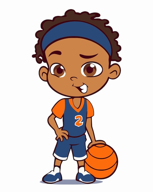 Vector a basketball player with a fireball in his hand.