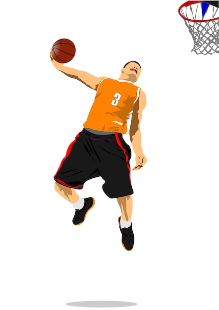 Вектор Баскетболисты векторная 3d иллюстрация для дизайнеров