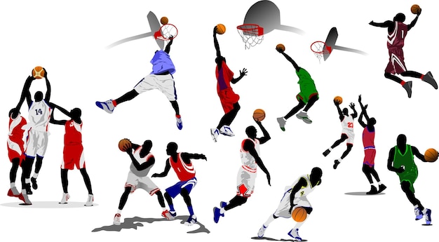 Basketball players vector illustration