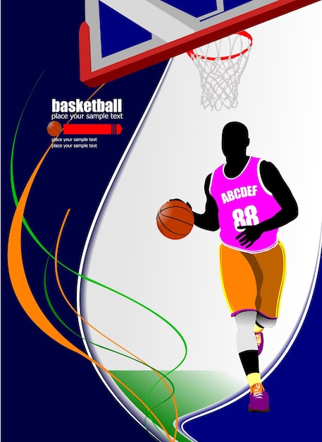 バスケットボール選手のベクトル図